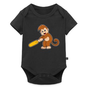 Monkey Cricket Cricket Bat - Body à manches courtes Premium Bébé - noir - Devant