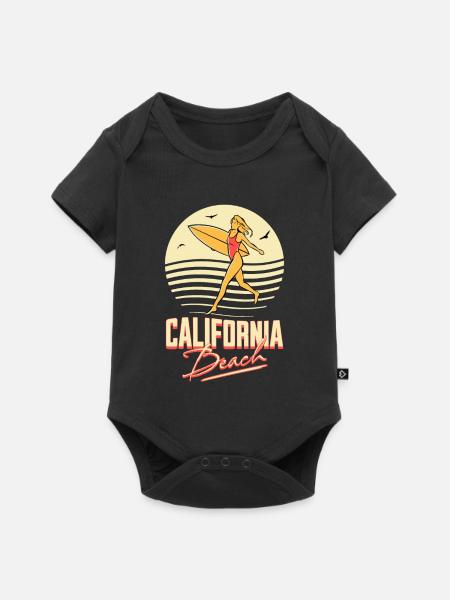 Kalifornisches Strandsurfermädchen - Baby Premium Kurzarmbody - Schwarz