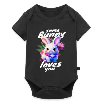 Le lapin de Pâques doux vous apporte de l’amour - Body à manches courtes Premium Bébé - noir - Devant