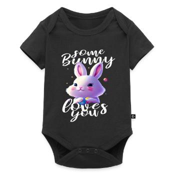 mignon lapin de Pâques vous aime - Body à manches courtes Premium Bébé - noir - Devant