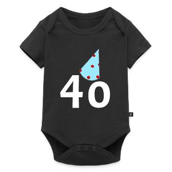 40 gratulieren, Geburstagshütchen - Baby Premium Kurzarmbody - Schwarz - Vorne