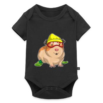 Ski cochon d’Inde ski - Body à manches courtes Premium Bébé - noir - Devant