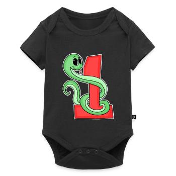 1 an - inscription à l’école - motif serpent - Body à manches courtes Premium Bébé - noir - Devant