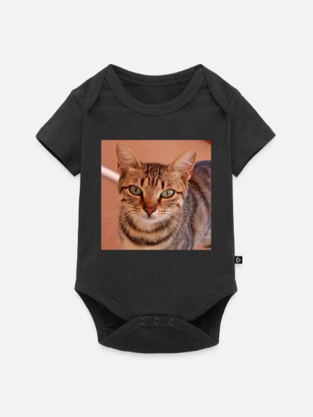Katze Kätzchen Poster quadratisch Katzenposter - Baby Premium Kurzarmbody - Schwarz