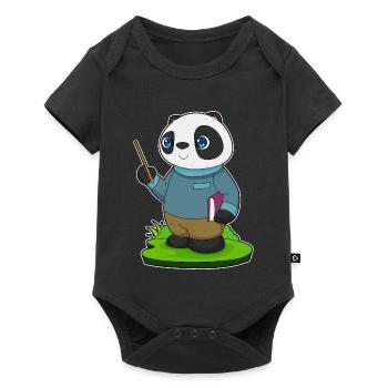 École de Pointer Enseignante Panda - Body à manches courtes Premium Bébé - noir - Devant