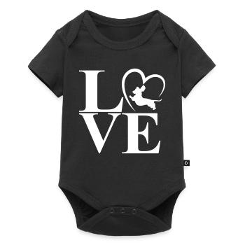 Teckel Dackel Love Heart - Body à manches courtes Premium Bébé - noir - Devant