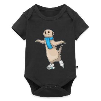 Suricates patins à glace - Body à manches courtes Premium Bébé - noir - Devant