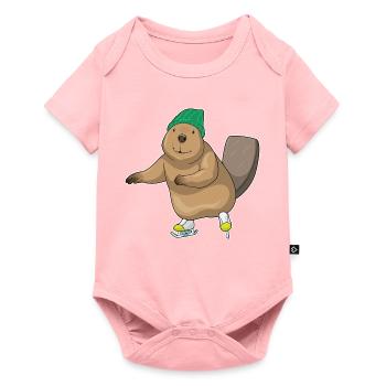 Patins à glace Beaver - Body à manches courtes Premium Bébé - rose - Devant