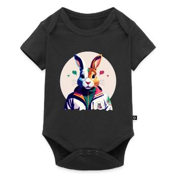 Bunny, lapin de Pâques - Body à manches courtes Premium Bébé - noir - Devant