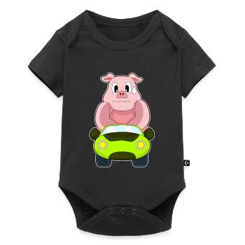 Pig Car - Baby Premium short-sleeve bodysuit - black - Front