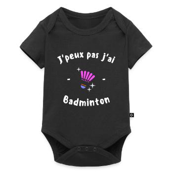 J Peux pas j ai Badminton - Body à manches courtes Premium Bébé - noir - Devant