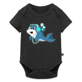 Musique casque Delfin - Body à manches courtes Premium Bébé - noir - Devant