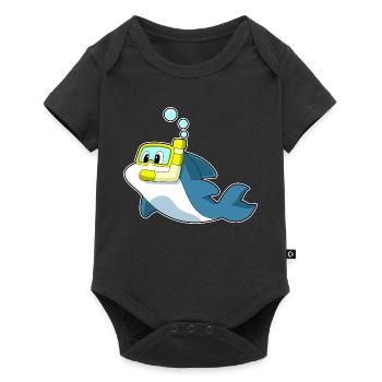 Plongée en apnée avec plongeur de dauphins - Body à manches courtes Premium Bébé - noir - Devant