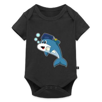 Université du diplôme étudiant de Delfin - Body à manches courtes Premium Bébé - noir - Devant