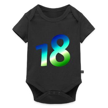 kleidung geburtstag, 18 karibischer Farbverlauf - Baby Premium Kurzarmbody - Schwarz - Vorne