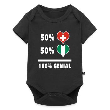 Nigeria et Suisse 100% Awesome Flag - Body à manches courtes Premium Bébé - noir - Devant