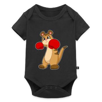 Boxer Boxeur Suricate Gants de boxe Boxe - Body à manches courtes Premium Bébé - noir - Devant