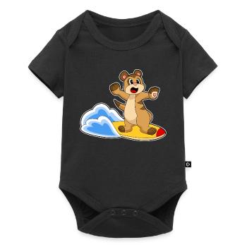 Été de surf sur planche de surf sur suricate - Body à manches courtes Premium Bébé - noir - Devant