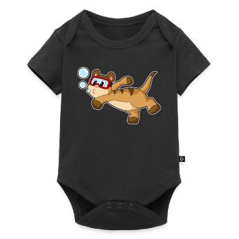 Plongeon de plongée de suricate plongeon de nage - Body à manches courtes Premium Bébé - noir - Devant