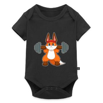 Bodybuilder Fox Bodybuilding Barre. - Body à manches courtes Premium Bébé - noir - Devant