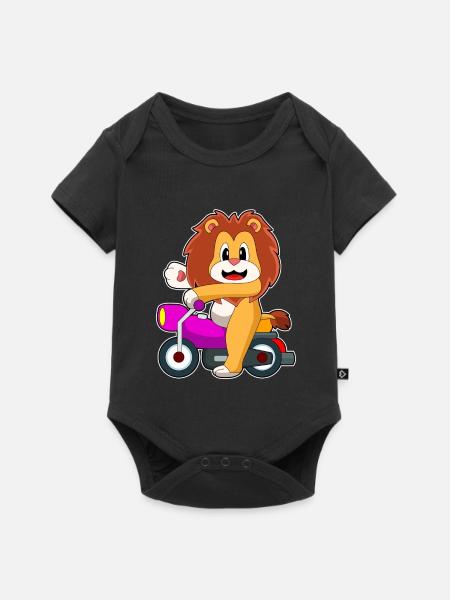 Löwe Motorrad - Baby Premium Kurzarmbody - Schwarz