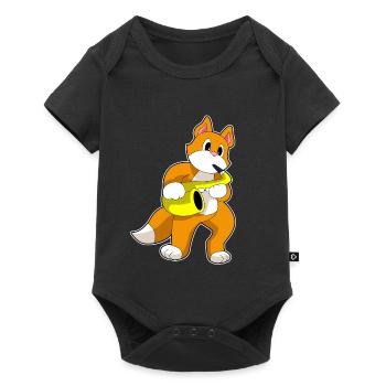 Cat Musician Saxophone Music - Baby Premium short-sleeve bodysuit - black - Front