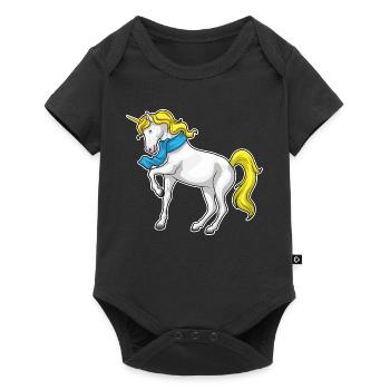 Foulard licorne - Body à manches courtes Premium Bébé - noir - Devant