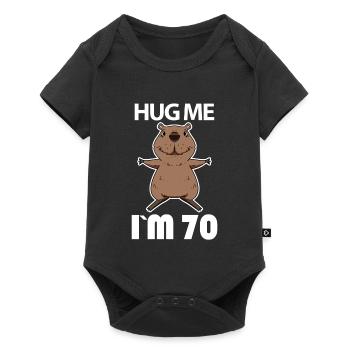 70 birthday - 70 years - hug - Baby Premium short-sleeve bodysuit - black - Front