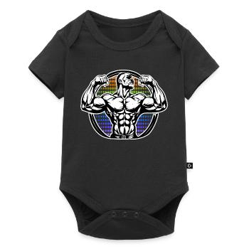 Power Figure in Rainbow Halos Bodybuilder - Baby Premium short-sleeve bodysuit - black - Front