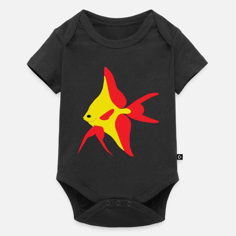 Poisson drapeau rouge et jaune - Body à manches courtes Premium Bébé - noir