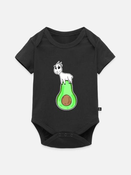 Ziegenbock auf Avocado - Baby Premium Kurzarmbody - Schwarz