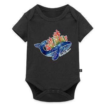 Whale Illustration with Coral | Protect the Sea - Baby Premium short-sleeve bodysuit - black - Front