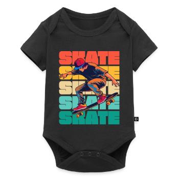 Skateboard Cool Skater Boy Colorful - Body à manches courtes Premium Bébé - noir - Devant