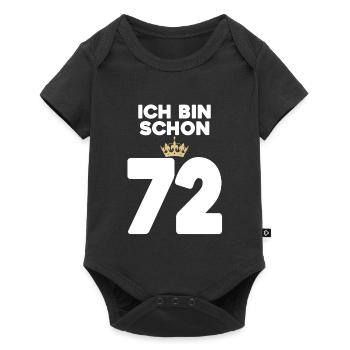 72. Geburtstag Geschenk - 72 Jahre mit Krone - Baby Premium Kurzarmbody - Schwarz - Vorne