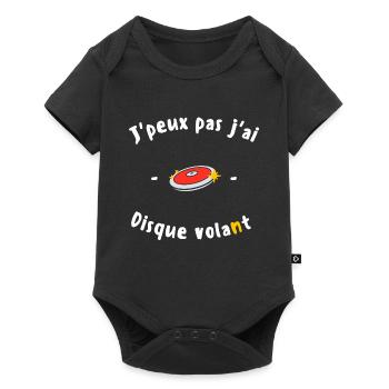 J peux pas j ai Disque volant - Body à manches courtes Premium Bébé - noir - Devant