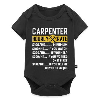 Vintage Carpenter Vêtements Woodworking Taux horaire - Body à manches courtes Premium Bébé - noir - Devant