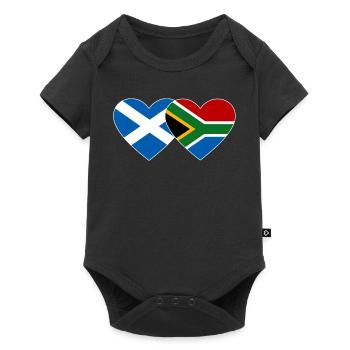 Ecosse Afrique du Sud Flag Heart - Body à manches courtes Premium Bébé - noir - Devant