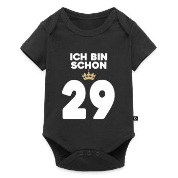 29. Geburtstag Geschenk - 29 Jahre mit Krone - Baby Premium Kurzarmbody - Schwarz - Vorne