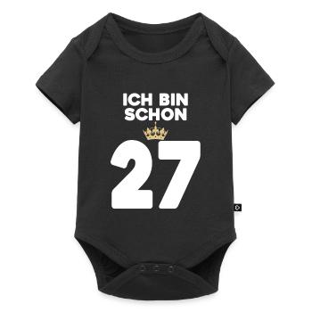 27. Geburtstag Geschenk - 27 Jahre mit Krone - Baby Premium Kurzarmbody - Schwarz - Vorne