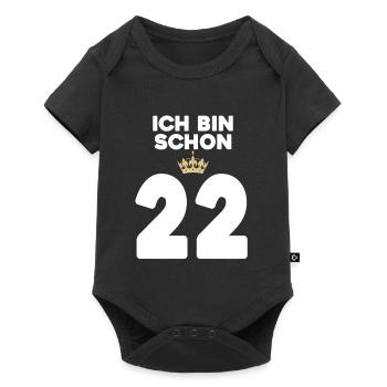 22. Geburtstag Geschenk - 22 Jahre mit Krone - Baby Premium Kurzarmbody - Schwarz - Vorne