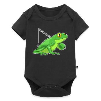 Canne à pêche Pêcheur Pêcheur Grenouille Canne à pêche - Body à manches courtes Premium Bébé - noir - Devant
