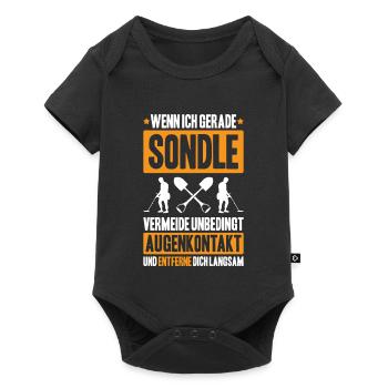 Sondengänger Sondler Metalldetektor Detectorist - Baby Premium Kurzarmbody - Schwarz - Vorne