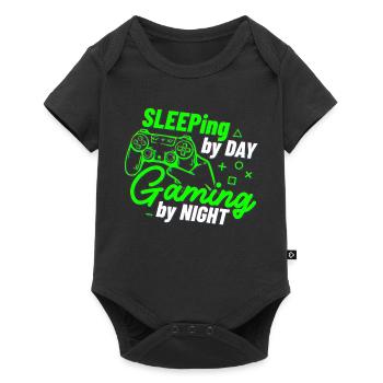 Sleeping By Day Gaming By Night - Baby Premium short-sleeve bodysuit - black - Front