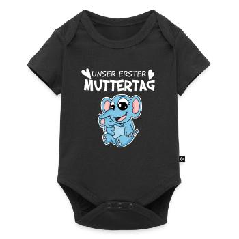 Muttertag - erster Muttertag Geschenk - Baby Premium Kurzarmbody - Schwarz - Vorne