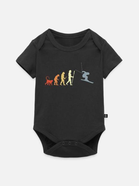 Entwicklung eines Skifahrers - Baby Premium Kurzarmbody - Schwarz