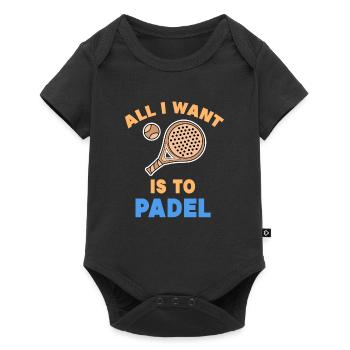 Déclaration de padel Joueurs de jeux de padel Raquettes Balles - Body à manches courtes Premium Bébé - noir - Devant