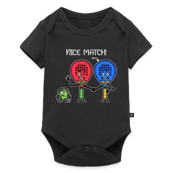 Padel Team Padel Player Ball Statement Raquette - Body à manches courtes Premium Bébé - noir - Devant