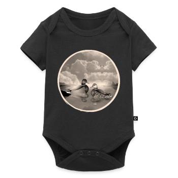 Couple de canards dans l’étang aux canards en sépia nostalgique - Body à manches courtes Premium Bébé - noir - Devant