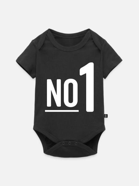 No 1 - Nummer eins - Baby Premium Kurzarmbody - Schwarz