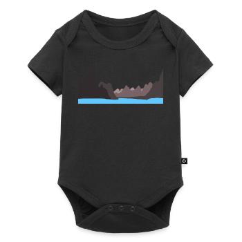 mysterious landscape with mountains and lake - Baby Premium short-sleeve bodysuit - black - Front